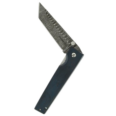 Складной нож Танто (дамасская сталь, рукоять стабилизированный граб) - фото 12828