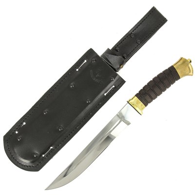 Нож пластунский в чехле (сталь 65Х13, рукоять венге) - фото 13383