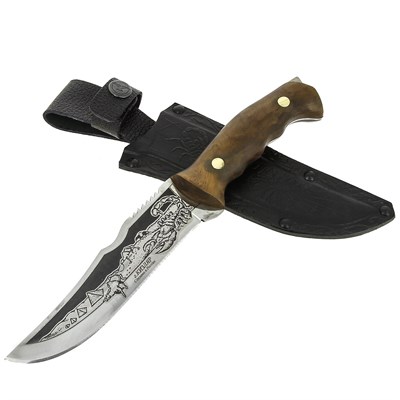 Разделочный нож Скорпион-1 (сталь 65Х13, рукоять орех) - фото 13726