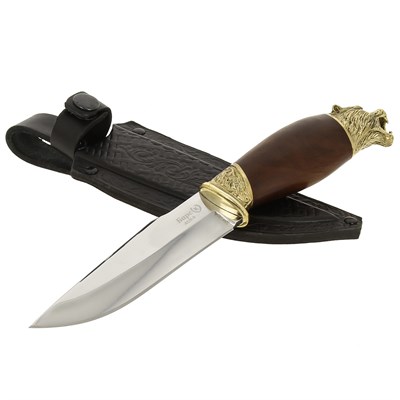 Кизлярский нож разделочный Барс (сталь AUS-8, рукоять орех) - фото 14193