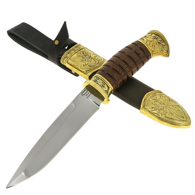 Нож пластунский Витязь (сталь 95Х18, рукоять венге, худож. литье) - фото 16919