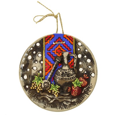 Сувенирная глиняная тарелочка ручной работы "Армения" - фото 8279