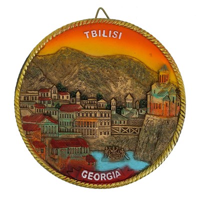 Сувенирная глиняная тарелочка ручной работы "Тбилиси" - фото 8295