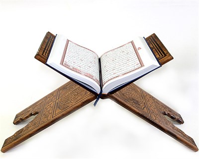 Деревянная раскладная подставка под Коран ручной работы с узорами большая (выжигание) - фото 10057
