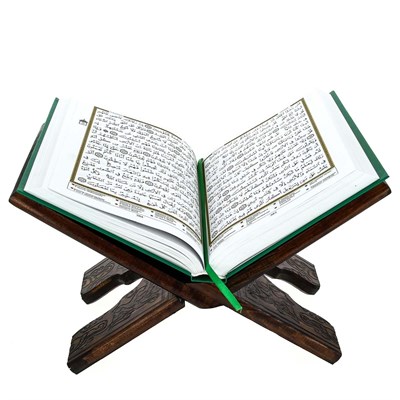 Деревянная раскладная подставка под Коран ручной работы с узорами малая №2 (выжигание) - фото 10090