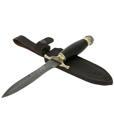Нож Адмирал (дамасская сталь, рукоять черный граб) - фото 11484