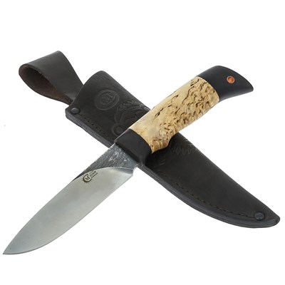 Нож Мурена (сталь Х12МФ, следы ковки, рукоять карельская береза, граб) - фото 11652
