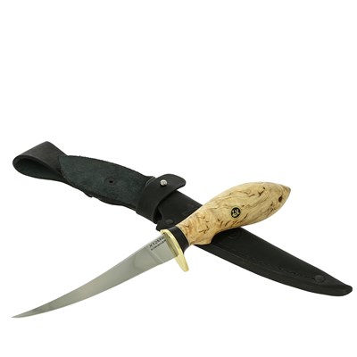 Нож Филейный (сталь Х12МФ, рукоять карельская береза) - фото 12053