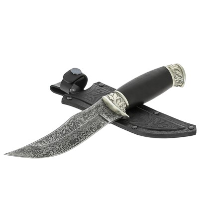 Нож Скорпион (дамасская сталь, рукоять черный граб) - фото 12319