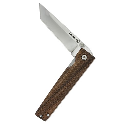 Складной нож Танто (сталь Х50CrMoV15, рукоять орех с клипсой) - фото 12343