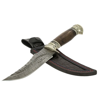 Нож Тур (дамасская сталь, рукоять карельская береза) - фото 12864