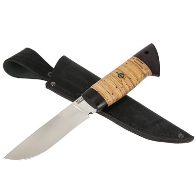 Нож Сталкер (сталь 95Х18, рукоять черный граб, береста) - фото 13195