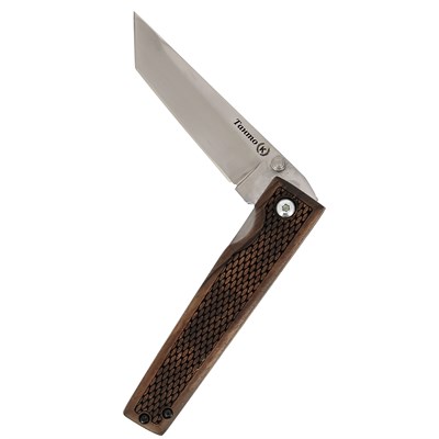 Складной нож Танто (сталь AUS-8, рукоять орех с клипсой) - фото 13279
