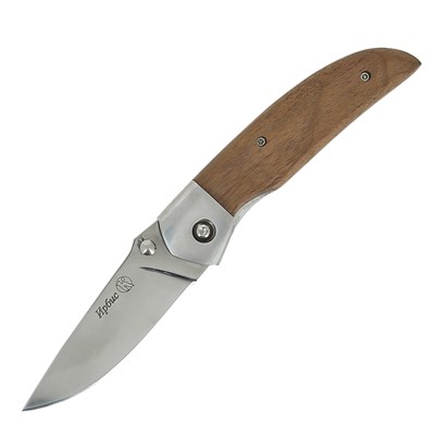 Складной нож Ирбис Кизляр (сталь AUS-8, рукоять орех, стальные притины) - фото 13300