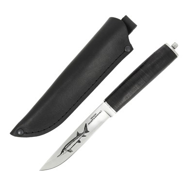 Разделочный нож Осетр (сталь Х50CrMoV15, рукоять кожа) - фото 13444