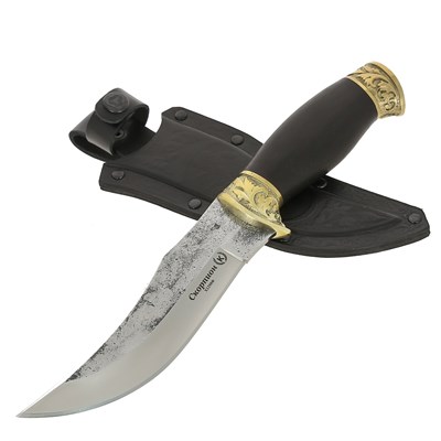 Разделочный нож Скорпион (сталь Х12МФ, рукоять черный граб) - фото 13475