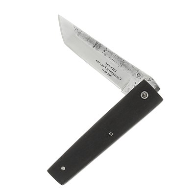 Складной нож Танто (сталь Х12МФ, рукоять черный граб) - фото 13487