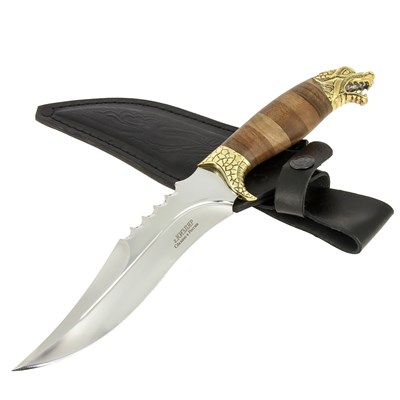 Разделочный нож Хищник (сталь 65Х13, рукоять орех) - фото 13862