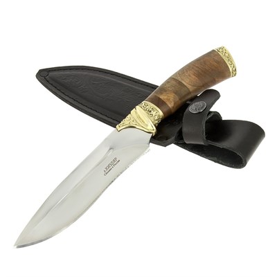 Разделочный нож Тайга (сталь 65Х13, рукоять орех) - фото 13874