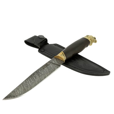 Кизлярский нож разделочный Охота (дамасская сталь, рукоять граб) - фото 13930
