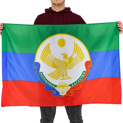 Флаг Республики Дагестан с гербом (70х105 см) - фото 14744