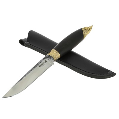 Нож Осетр (сталь Х12МФ, рукоять черный граб) - фото 15351