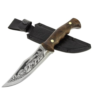Разделочный нож Ягуар (сталь 65Х13, рукоять орех) - фото 16642