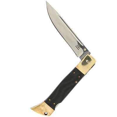 Складной нож Стрелец (сталь Х12МФ, рукоять G10, латунь) - фото 17066
