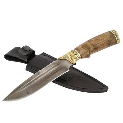 Нож Тайга (дамасская сталь, рукоять граб) - фото 17168