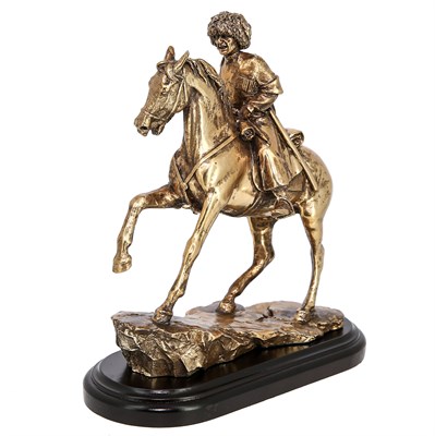 Подарочная статуэтка "Горец на коне" (металл) - фото 18123