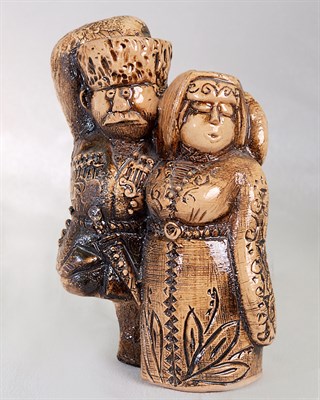 Подарочная статуэтка ручной работы "Танцующая пара" обожженная глина - фото 8135