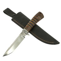Нож Ерш (сталь 95Х18, рукоять венге, кожа)