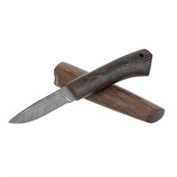 Нож Амулет (дамасская сталь, рукоять венге, деревянные ножны)