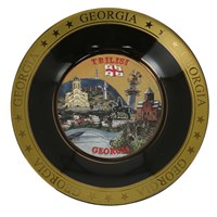 Сувенирная тарелка "Грузия" ручной работы на подставке