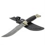 Кизлярский нож разделочный Мустанг (дамасская сталь, рукоять черный граб) - фото 14126