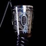 Элитный рог кавказского тура с пиалой и медальонами-камнями мельхиоровый 2874 - фото 15433
