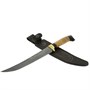 Нож Филейный большой (дамасская сталь, рукоять береста, черный граб) - фото 16141